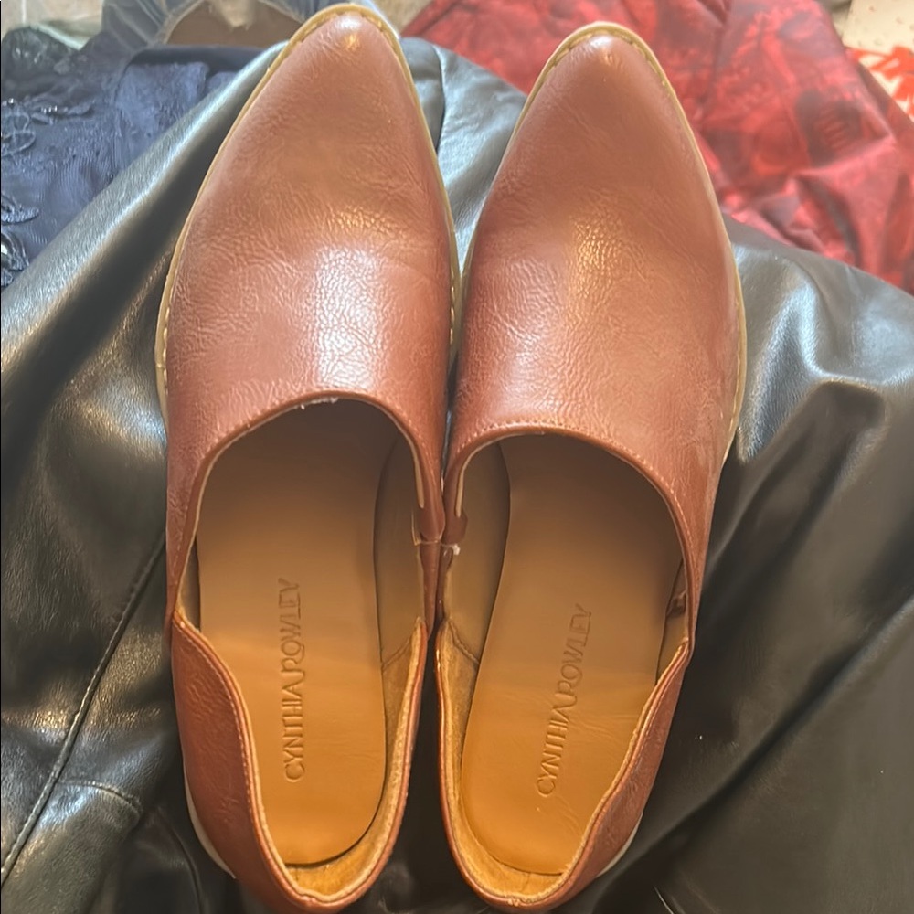 Cynthia Rowley Brown Leather Slip-On booties